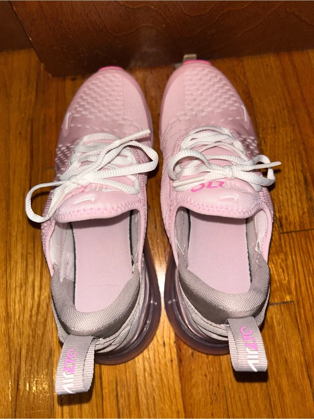 Nike Kids Pink and Light Gray Air Max 270 Sneakers
